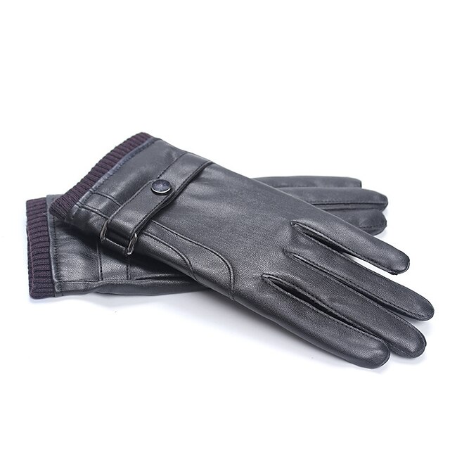  Full Finger Men's Motorcycle Gloves Leather Touch Screen / Warm