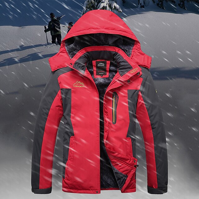Men's Hiking Jacket Ski Jacket Hiking Windbreaker Fleece Winter Outdoor