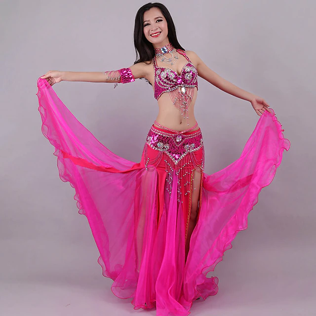 Belly Dance Costumes Skirts Crystals Carnival Wear Rhinestones Paillette Womens Performance