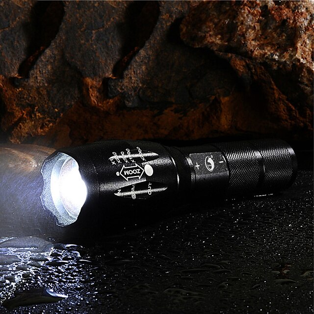 U'King LED Lommelygter 2000 lm LED LED emittere 5 lys tilstand med batteri og lader Zoombare Justerbart Fokus Mulighet for demping Kompaktstørrelse Camping / Vandring / Grotte Udforskning Dagligdags