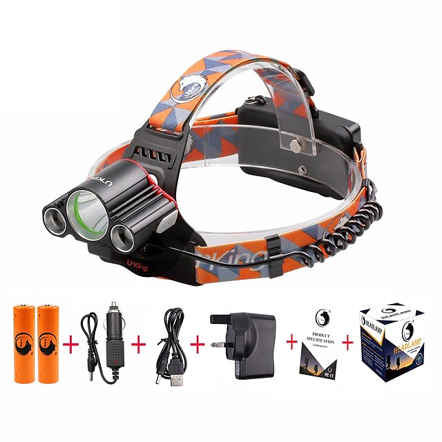  U'King Headlamps Headlight Mini 4800 lm LED LED 3 Emitters 4 Mode with Batteries and Charger Mini Easy Carrying Camping / Hiking / Caving Everyday Use Cycling / Bike / Aluminum Alloy