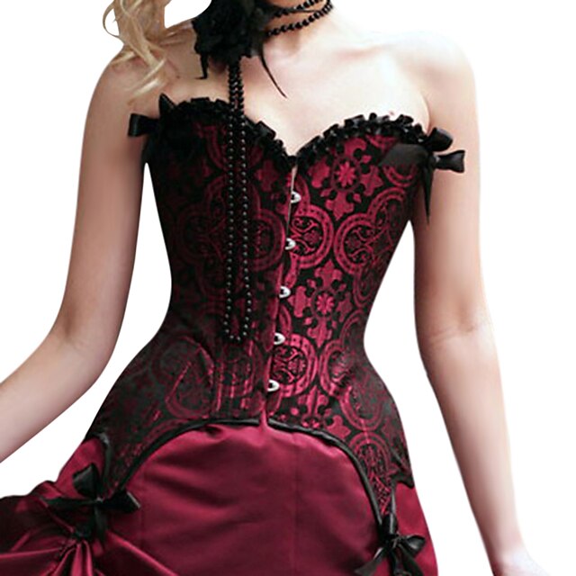  Lány Gothic Lolita Ruhák Fűző Bíbor Piros Lolita kiegészítők