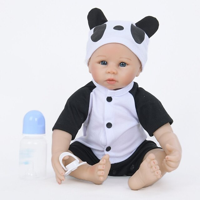  FeelWind 22 inch Reborn Doll Baby Boy Reborn Baby Doll lifelike Handmade Cute Child Safe Kids / Teen Cloth 3/4 Silicone Limbs and Cotton Filled Body with Clothes and Accessories for Girls' Birthday