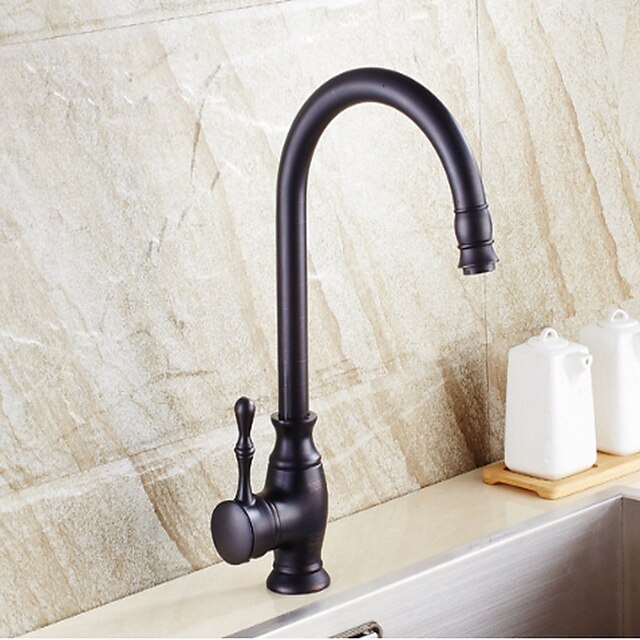  Kitchen faucet - Single Handle One Hole Antique Copper Standard Spout / Tall / ­High Arc Other Ordinary Kitchen Taps / Brass