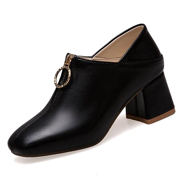 Mujer Zapatos de taco bajo y Slip-On Tacón Cuadrado Dedo cuadrada PU  Primavera Negro / Beige 7106599 2022 – $31.85
