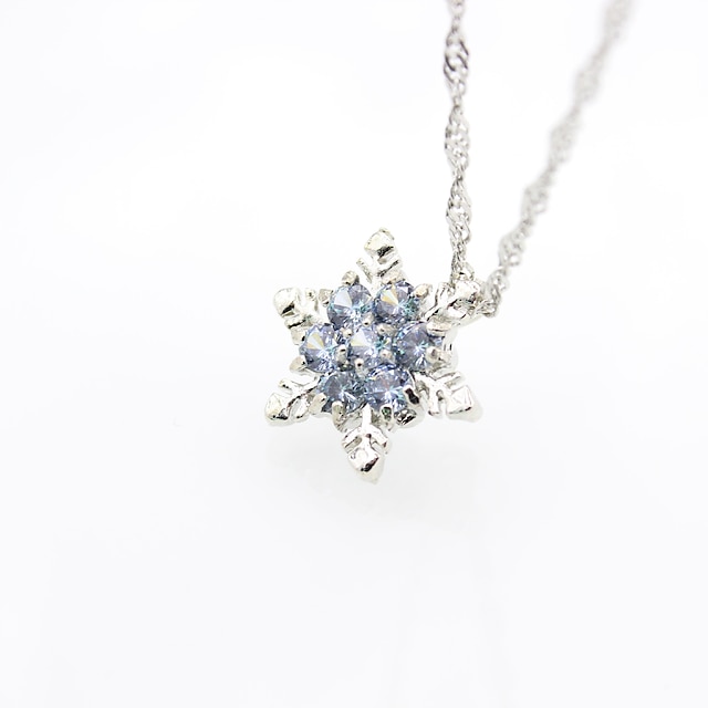  Women's Pendant Necklace Classic Snowflake Trendy Cute Rhinestone Alloy Blue Light Blue 45 cm Necklace Jewelry 1pc For Daily Street