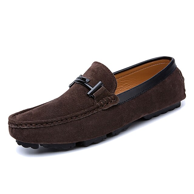  Men's Boat Shoes Moccasin Casual Daily PU Breathable Black Khaki Brown Spring