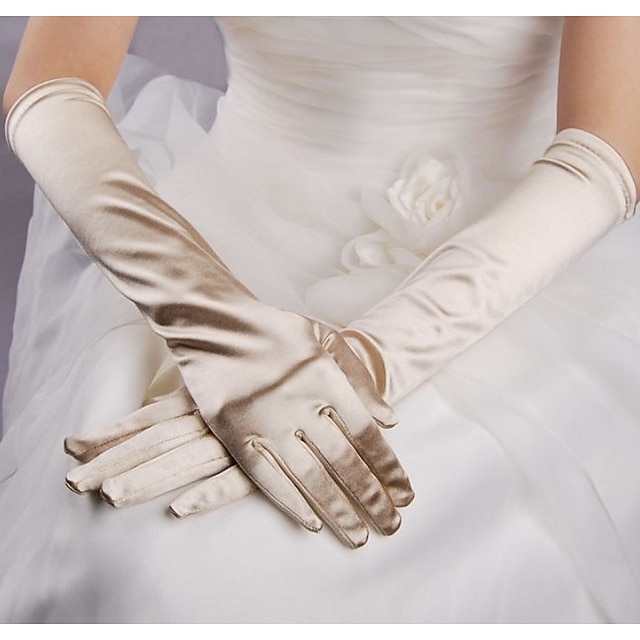  Polyetentereftalat Armbågslängd Handske Enkel / Handskar Med Enfärgad Handske till bröllop / fest