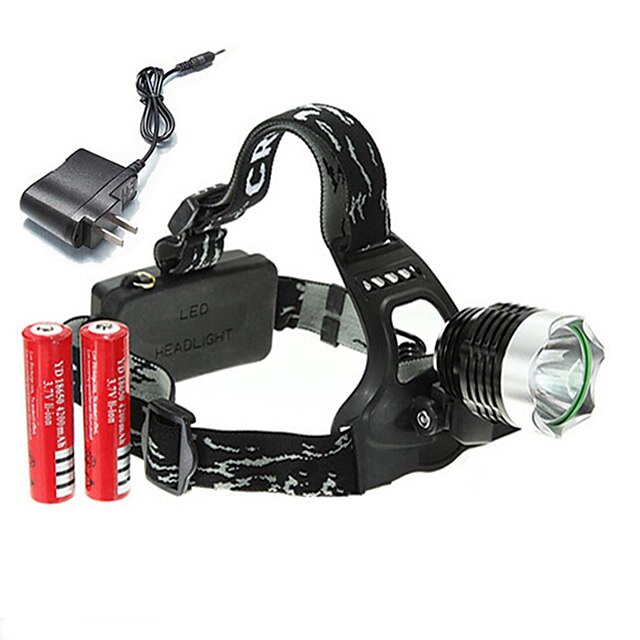  Linternas de Cabeza Luces para bicicleta Faro de bicicleta Recargable 1800 lm LED 1 Emisores 3 Modo de Iluminación con pilas y cargador Recargable Control de Ángulo Camping / Senderismo / Cuevas De