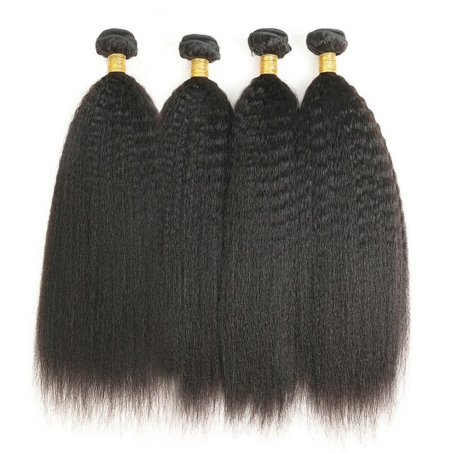  6 bundels Braziliaans haar Kinky Recht Mensen Remy Haar 300 g Menselijk haar weeft Bundle Hair Een Pack Solution 8-28 inch(es) Natuurlijke Kleur Menselijk haar weeft Glad nieuwe collectie Dik