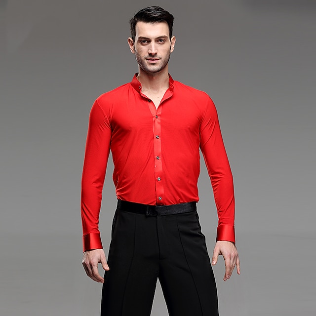  Danse latine Chemise Ruché Homme Utilisation Manches Longues Lin