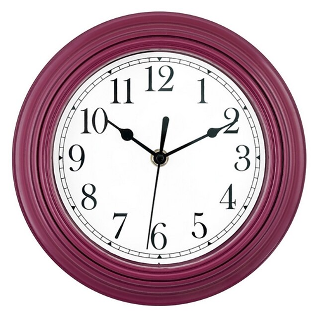  Modern Style / European Plastic & Metal Round Indoor AA Batteries Powered Decoration Wall Clock Mirror Polished No