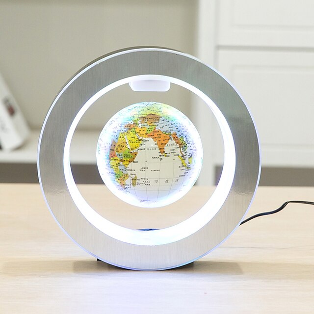  Novelty Round LED World Map Floating Globe Magnetic Levitation Light Antigravity Magic/Novel Lamp 