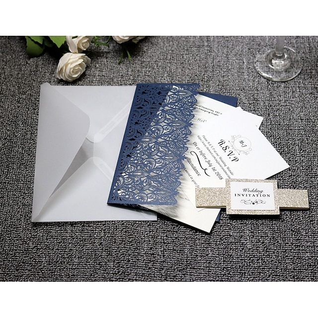  Side Fold Wedding Invitations 20 - Invitation Cards Artistic Style Pure Paper