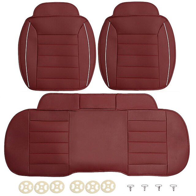  3ks pu kožené auto přední sedadla zadní sedadla univerzální sedadlo chránič sedačky sedák polštář mat