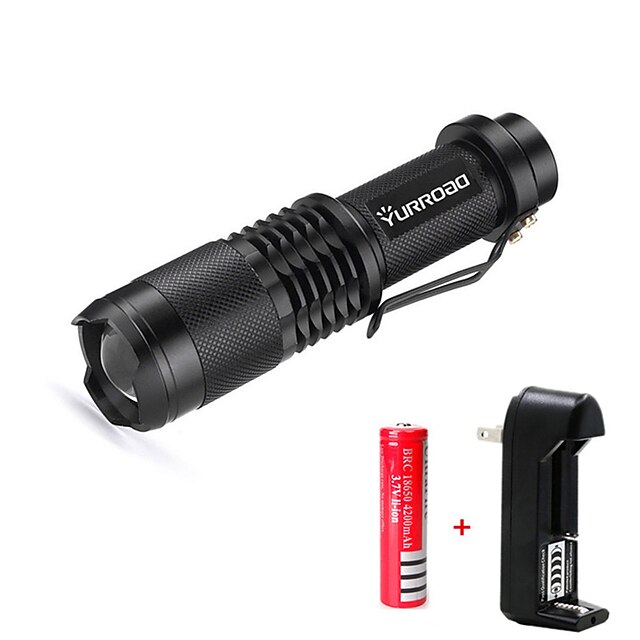  LED Flashlights / Torch Waterproof Mini 3000 lm LED LED Emitters 5 Mode with Battery and Charger Waterproof Zoomable Mini Adjustable Focus Impact Resistant Nonslip grip Camping / Hiking / Caving