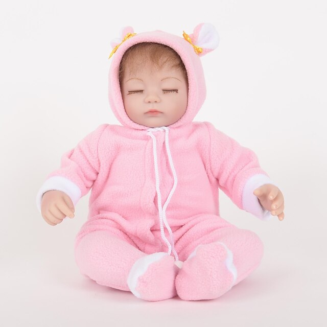  FeelWind 18 inch Reborn Doll Girl Doll Baby Girl lifelike Handmade Cute Child Safe Kids / Teen Cloth 3/4 Silicone Limbs and Cotton Filled Body with Clothes and Accessories for Girls' Birthday and