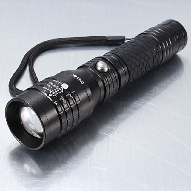  5 LED Flashlights / Torch Tactical Waterproof 1200 lm LED LED 1 Emitters 5 Mode Tactical Waterproof Zoomable Rechargeable Impact Resistant Strike Bezel Camping / Hiking / Caving Everyday Use Cycling