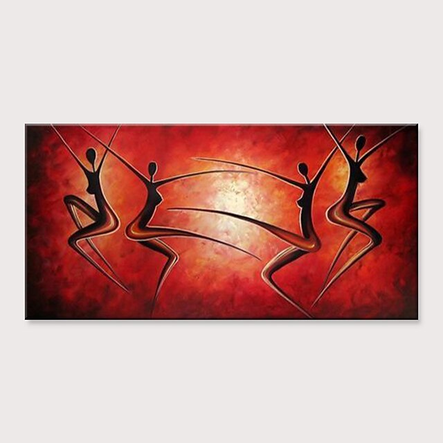  Oil Painting Hand Painted Horizontal Abstract People Modern Rolled Canvas (No Frame)