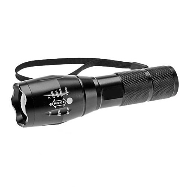  UltraFire A100 LED-Ficklampor 1200 lm LED LED 1 utsläpps 5 Belysning läge Zoombar Justerbar fokus Camping / Vandring / Grottkrypning / Aluminiumlegering