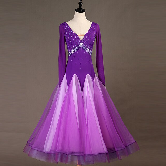  Επίσημος Χορός Φορέματα Γυναικεία Επίδοση Spandex Διαφορετικά Υφάσματα / Κρύσταλλοι / Στρας Μακρυμάνικο Φόρεμα