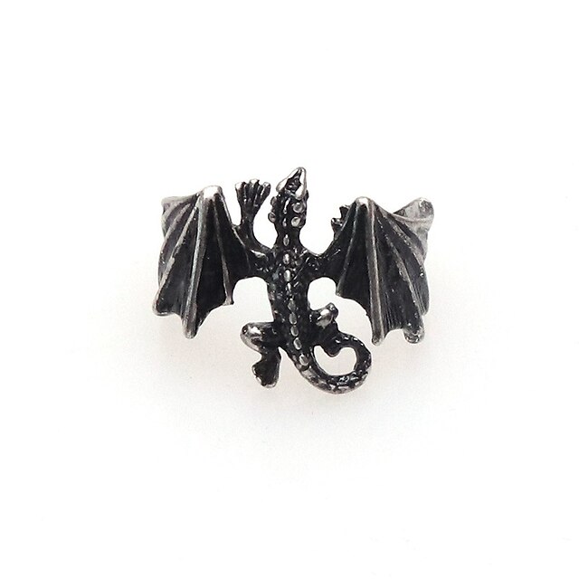  Homme Bague Fantaisie Grosse 1pc Noir Dorée Argent Alliage Forme Géométrique Gros Fantaisie Cadeau Casual Bijoux Géométrique Dinosaure Mignon