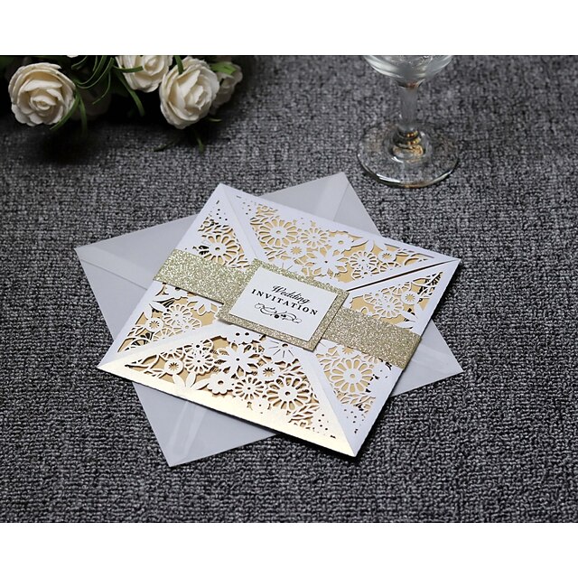  Side Fold Wedding Invitations 20 - Invitation Cards Artistic Style Pure Paper