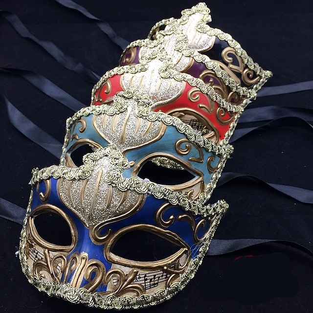  venetiansk mask venetiansk mask maskeradmask halvmask karnevalsmask för vuxna kvinnor kvinnlig vintagefest / kvällsfest halloween karneval maskerad lätt halloween kostymer mardi gras