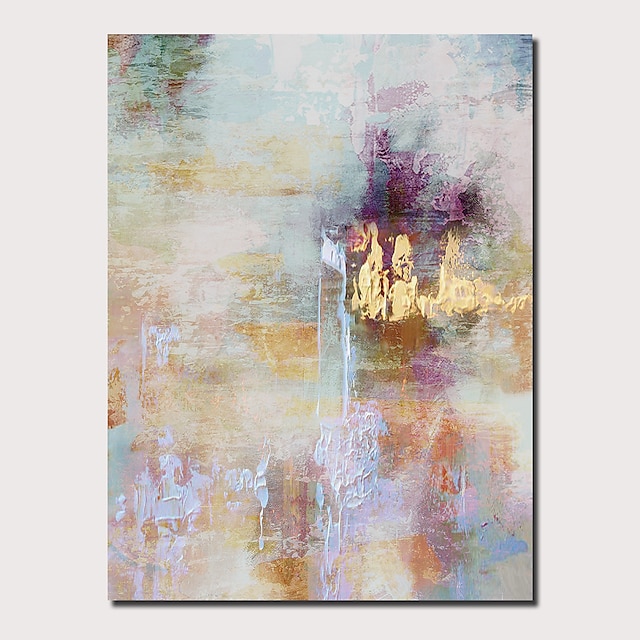  Oil Painting Hand Painted Vertical Panoramic Abstract Landscape Comtemporary Modern Stretched Canvas / Rolled Canvas