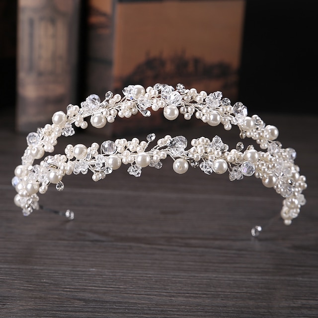  Alloy Crown Tiaras with Faux Pearl / Crystals 1 PC Wedding / Special Occasion Headpiece