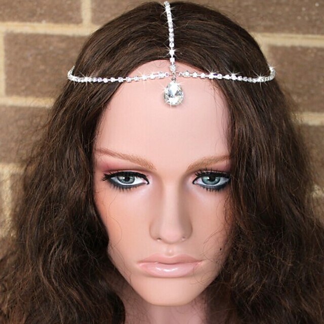 Crystal / Fabric / Alloy Crown Tiaras / Head Chain with 1 Piece Wedding / Special Occasion / Party / Evening Headpiece