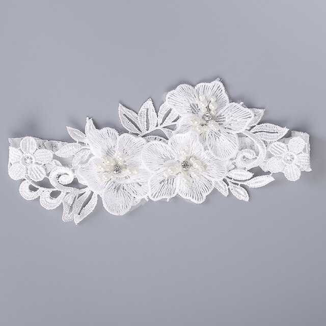 Lace Bridal Wedding Garter With Floral / Pearls Garters Party / Wedding dress to impress 2024