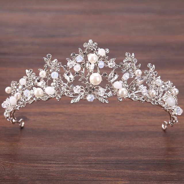 

Alloy Crown Tiaras with Faux Pearl / Crystals 1 PC Wedding / Special Occasion Headpiece