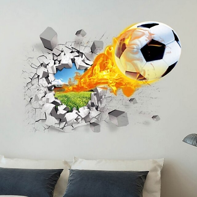 Home & Garden Home Decor | Football Wall Stickers Study Room, Pre-pasted PVC Home Decoration Wall Decal 70*50cm - KA43243