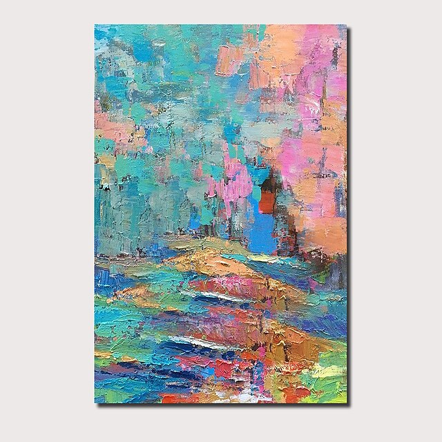  Oil Painting Hand Painted Vertical Panoramic Abstract Landscape Comtemporary Modern Stretched Canvas