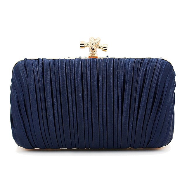  Women's Bags Polyester Alloy Evening Bag Buttons Solid Color Wedding Bags Party Event / Party Date Black Blue Champagne