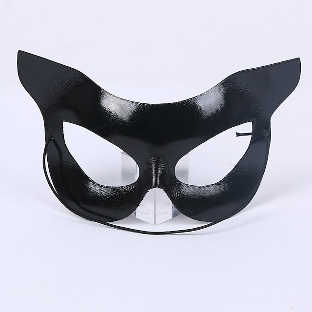  Mask Venetiansk mask Maskeradmask Inspirerad av Katt Svart Halloween Karnival Maskerad Mardi Gras Vuxna Dam