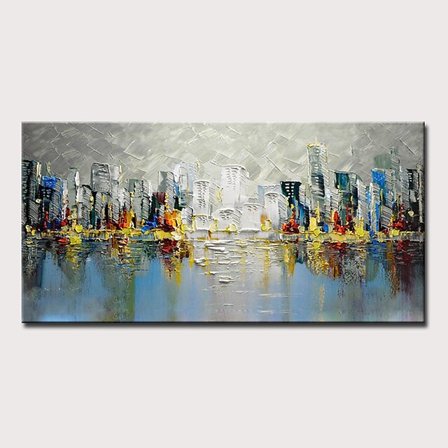 Oil Painting Hand Painted Horizontal Abstract Landscape Modern Rolled Canvas (No Frame)