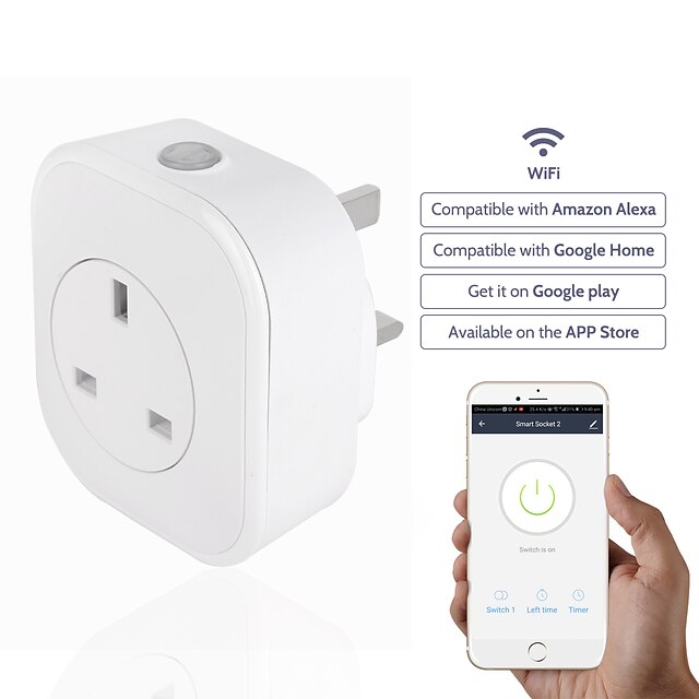  Pistoke / Smart Plug ajastustoiminnan / USB-portit / Sovittu aika 1kpl ABS + PC / 750 ° C / anti-palonestoaine SOVELLUS / Andriod 4.2 Yllä / IOS8.0 yllä Amazon Alexa Echo / Google-avustaja / Pesä