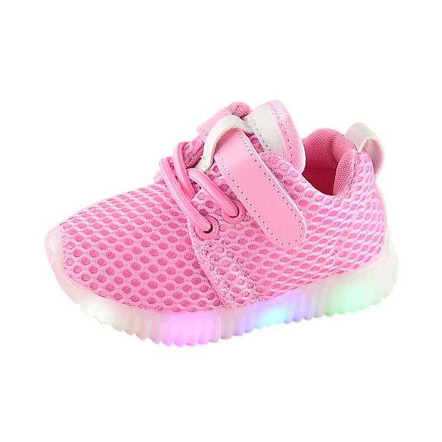  Jongens Voor meisjes Sneakers LED Comfortabel Oplichtende schoenen Netstof Little Kids (4-7ys) Dagelijks ulko- Lichtgevend Wit Zwart Roze Lente & Herfst