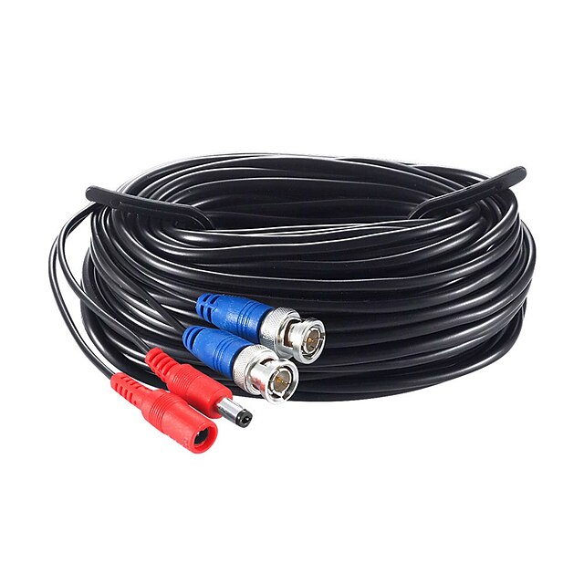  Zosi® 100ft 30m cctv cable bnc cable dc plug para cámara cctv dvr seguridad negro accesorios del sistema de vigilancia