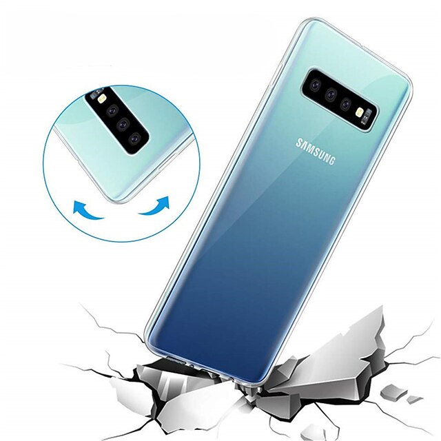  telefone Capinha Para Samsung Galaxy Capa traseira S9 S9 Plus S8 Plus S8 Borda S7 S7 S10 S10 + Galaxy S10 E Transparente Côr Sólida Macia TPU