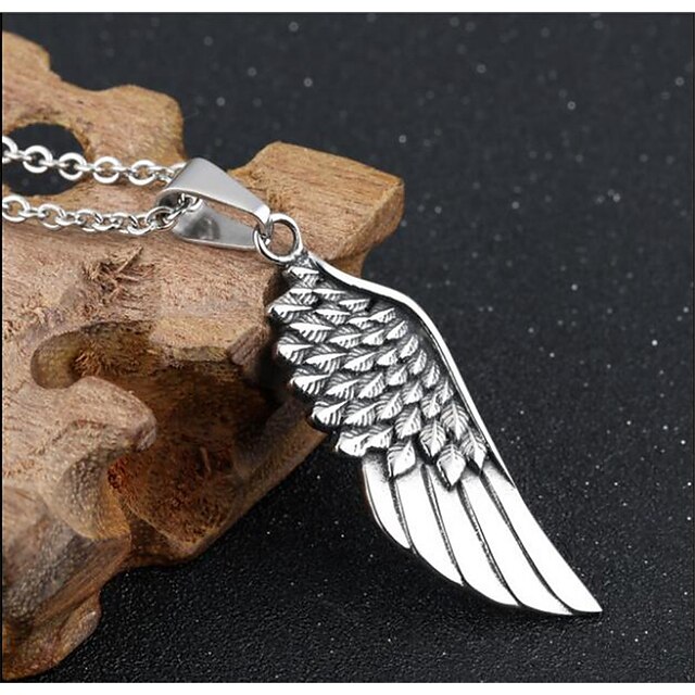  1pc Pendant Necklace For Men's Gift Daily Steel Stainless Classic Angel Wings