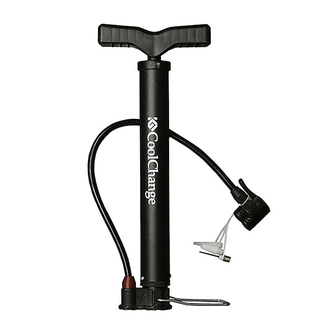  CoolChange Bike Floor Pump with Gauge Mini Bike Pump With Gauge Portable Cycling Non-Skid Stability Easy to Install For Road Bike Mountain Bike MTB Cycling Bicycle Metal Black