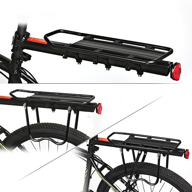  Bastidor de carga de bicicleta Portabultos Carga Máxima 50 kg Ajustable Resistencia al desgaste Soltado Rápido Aleación de aluminio Bicicleta de Pista Bicicleta de Montaña Ciclismo de Pista - Negro