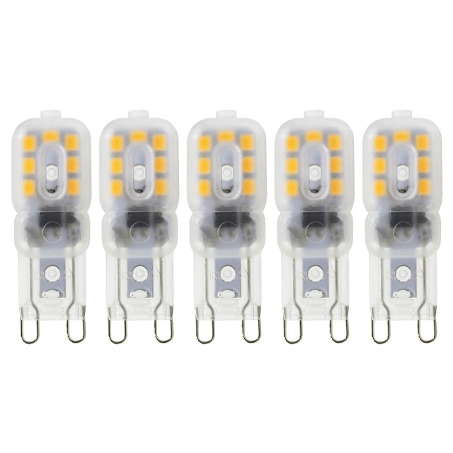 Dimmable 3W G9 LED Bulbs Lights T 14 SMD 2835 200 lm Warm White/Cool White 5 pcs Lights Bulbs Light Source Color : Warm White, Voltage : 110V 