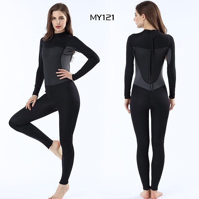 Women's Full Wetsuit 3mm SCR Neoprene Diving Suit Windproof Anatomic Design Long Sleeve Back Zip Solid Colored Camo / Camouflage Autumn / Fall Winter Spring / Stretchy