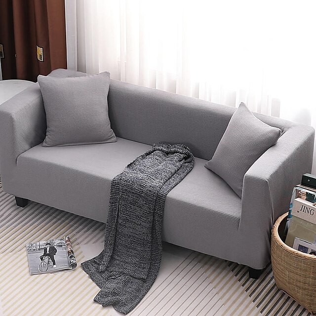  Sofa Cover Solid Colored Yarn Dyed Polyester Slipcovers