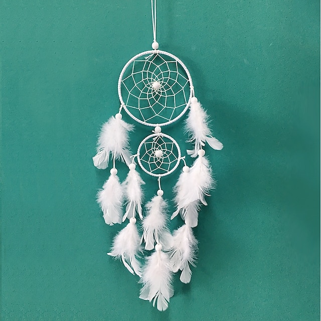 New Blue Large Dream Catcher Wall Hanging Decoration Ornament Handmade Feathers 