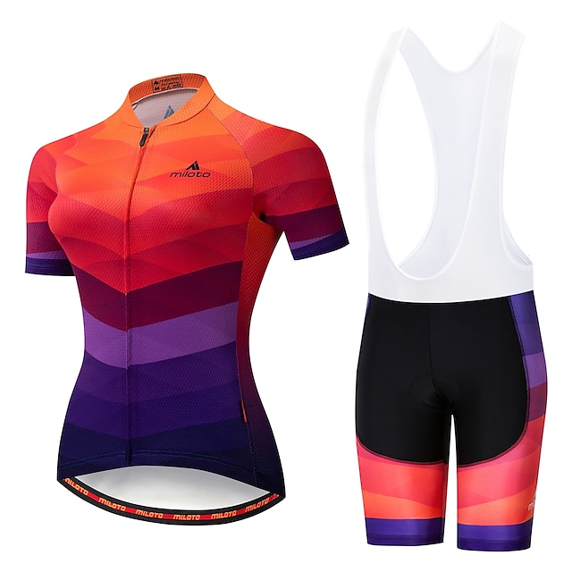 MILOTO Womens Cycling Jersey Shorts Set Short Sleeve Reflective